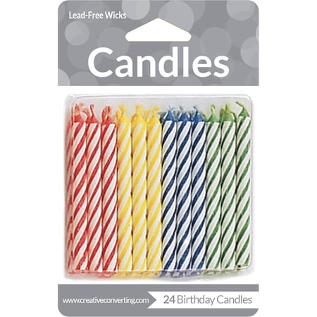 Creative Converting Assorted Primary Color Candles, 2.5", 288PK 10411LX
